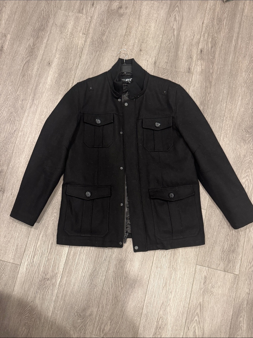 Black Rivet Men's Black Wool Field Jacket Size Large